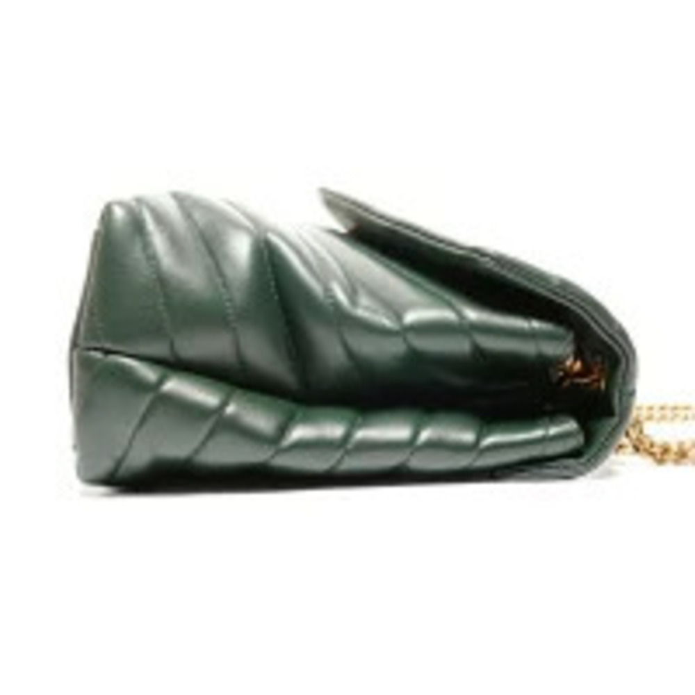 Yves Saint Laurent Monogram Matelasse Chevron Loulou Leather Shoulder Bag Green - Picture 3 of 13